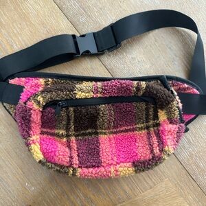 Plaid Fleece Belt Bag